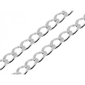 Chaine Argent 925/1000 maille gourmette claire&nbsp; longueur 45cm, largeur 4mm.