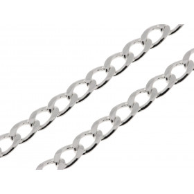 Chaine Argent Maille Gourmette  5mm - 50cm