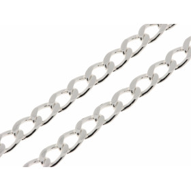 Chaine Argent 925/1000 pour homme Maille gourmette claire Largeur maille : 5mm Longueur du collier : 55cm