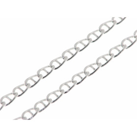 Chaine Argent Maille Marine. Largeur de la maille : 2.5mm. Longueur de la chaine : 50cm