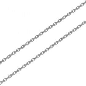 Chaine maille forçat Or blanc 375/1000 Largeur maille : 1.1mm Longueur chaine : 40cm Fermoir : anneau ressort
