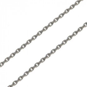 Chaine Or Blanc 375 maille forçat 1.4mm - 45cm