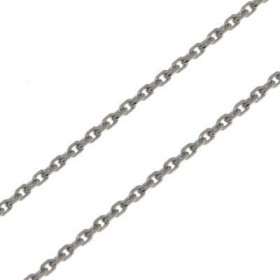  Chaine maille forçat Or Blanc 375/1000 Largeur maille : 1.4mm Longueur chaine : 45cm Anneau fermeture intermédiaire à 42cm 