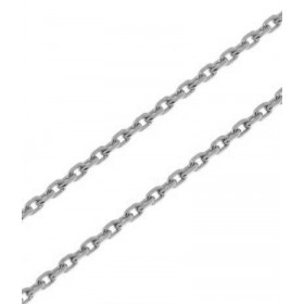 Chaine Or Blanc 375 maille forçat 1.6mm - 45cm