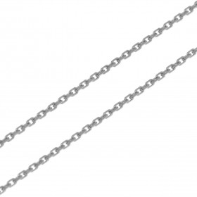 Chaine Or Blanc 375 maille forçat 1mm - 40cm