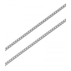 Chaine Or Blanc 375 maille gourmette 1.2mm - 45cm