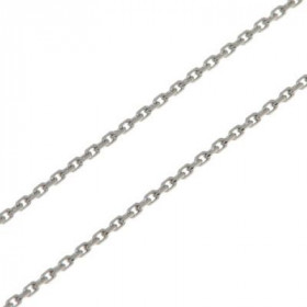  Chaine maille forçat Or Blanc750/1000 Largeur maille : 1.2mm Longueur chaine : 40cm 