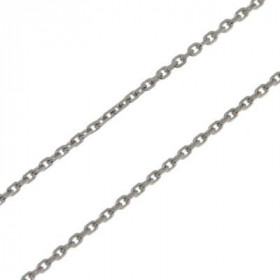 Chaine Or Blanc 750  maille forçat 1.2mm - 45cm