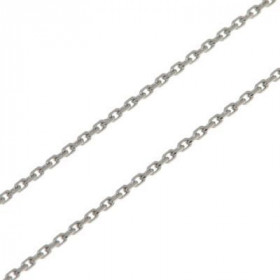 Chaine Or Blanc 750 maille Forçat 1.2mm - 50cm