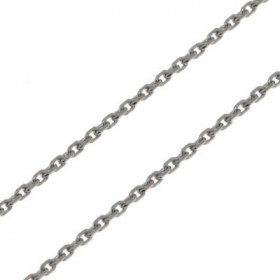 Chaine Or Blanc 750 maille forçat 1.4mm - 40cm