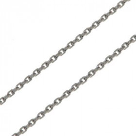  Chaine maille forçat Or Blanc 750/1000 Largeur maille : 1.4mm Longueur chaine : 40cm 