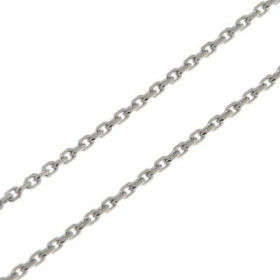 Chaine maille forçat en Or Blanc 750/1000. Largeur de la maille : 1.4mm. Longueur de la chaine : 45cm