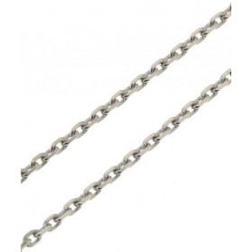 Chaine Or Blanc 750 Maille Forçat 1.7mm - 40cm