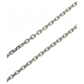 Chaine Or Blanc 750 Maille Forçat 1.7mm - 50cm