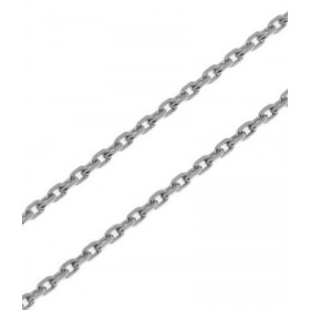  Chaine maille forçat Or Blanc 750/1000 Largeur maille : 1.7mm Longueur chaine : 45cm 