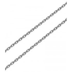  Chaine Or Blanc 750/1000 maille forcat. Largeur 1mm Longueur 40cm 