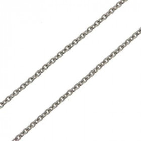 Chaine Or Blanc 750 maille forçat ronde 1.5mm - 40cm