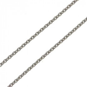  Chaine maille forçat ronde Or Blanc 750/1000 Largeur maille : 1.5mm Longueur chaine : 40cm 