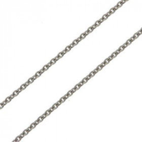 Chaine maille forçat ronde en Or Blanc 750/1000.. largeur de la chaine : 1.2mm, longueur : 42cm.