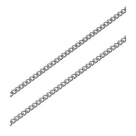 Chaine Or Blanc 750 maille gourmette 1.3mm - 45cm