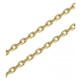 Chaine Or Jaune 375 maille forcat 2.4mm - 50cm