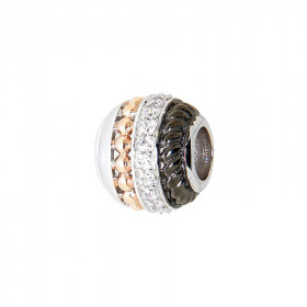 Charm Argent 925 3 tons Oxydes Dimensions du charm : 10x11mm Diamètre du trou : 5mm Motifs 3 tons une rangé d oxydes Compa...