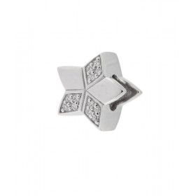 Charm en Argent 925 rhodié Etoile pavée d&#39;oxydes. Dimensions du charm : 10x10mm. Diamètre du trou : 5mm. Pavage d&#39;...