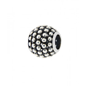 Charm Ethniqueen Argent 925 rhodié et noirci. Dimensions du charm : 11x9mm. Diamètre du trou : 5mm. Motif composé de boule...