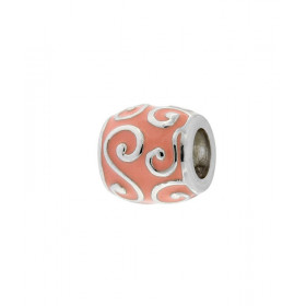 Charm Motif Ethnique en Argent 925 et Email Rose. Dimensions du charm : 11x9mm. Diamètre du trou : 5mm. Motifs en argent a...