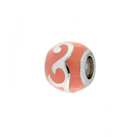 Charm Motif Ethnique Argent 925 Email Rose Dimensions du charm : 11x9mm Diamètre du trou : 5mm Motifs argent base émail ro...