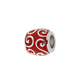 Charm Motif Ethnique Argent 925 Email Rouge Dimensions du charm : 11x9mm Diamètre du trou : 5mm Motifs argent base émail r...