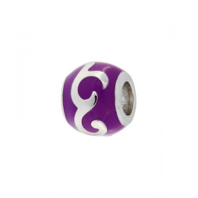 Charm Motif Ethnique en Argent 925 et Email Violet