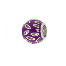 Charm Motifs Ajourés Argent 925 Email Violet Dimensions du charm : 11x9mm Diamètre du trou : 5mm Motifs ajourés argent bas...
