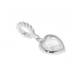 Charm Pendentif Coeur en Argent 925 rhodié et Oxyde. Longueur du charm : 20mm. Diamètre du trou : 4,5mm. Motif coeur avec ...