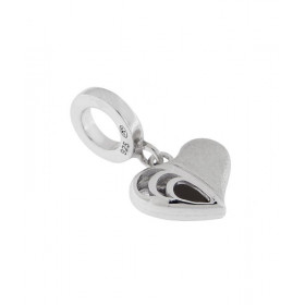 Charm Pendentif Coeur en Argent 925 rhodié. Longueur du charm 21mm. Diamètre du trou : 4,5mm. Motif coeur en argent effet ...