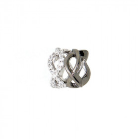 Charm Signe infini en Argent 925 2 tons et oxydes