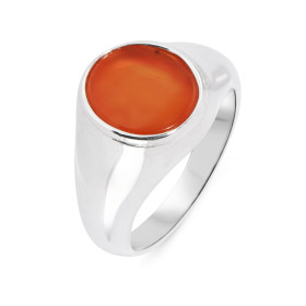 Chevalière Argent 925 Cornaline Ovale 12x10mm Bague Argent 925 sertie d une pierre ovale 12x10mm Pierre montée serti clos ...