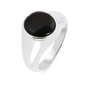  Chevalière Argent 925 Onyx Ovale 12x10mm Bague Argent 925 sertie d une pierre ovale 12x10mm Pierre montée serti clos Larg...