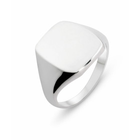 Bague Argent 925 type Chevalière pour Homme. Plateau forme coussin de 16 x 12 mm Gravure possible : 2 initiales max