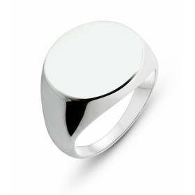  Bague Argent 925 type Chevalière pour Homme Plateau rond 16mm diamètre Gravure possible : 2 initiales max   