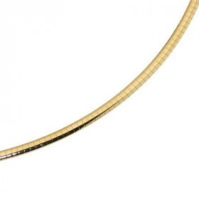  Collier om&eacute;ga reversible Or Blanc / Or Jaune Or 375/1000 (une face Or Blanc une face Or jaune) Largeur maille : 2m...