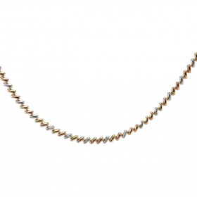 Collier 3 ors 375 maille fantaisie. Largeur : 5mm. Longueur : 45cm. Système d'attache : mousqueton