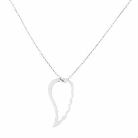 Collier motif aile d'ange en Argent 925 rhodié. Dimensions du motif : 30x13mm. Longueur du collier ajustable de 43 à 46cm