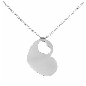 Collier Argent 925 motif coeur Dimensions du motif : 27x20mm Largeur maille : 1,2mm Longueur du collier ajustable 40 à 45cm