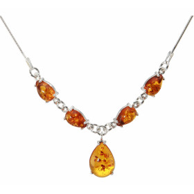 Collier Argent Ambre Longueur : 46cm 