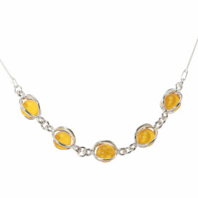 Collier Argent 925 Ambre Longueur : 43cm 