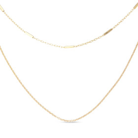 Collier argent doré 2 rangs composé d une maille fantaisie 1,5mm large une maille forçat ronde 1,4mm large Longueur ajusta...