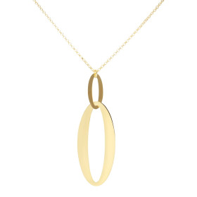 Collier argent rhodié composé d un pendentif 2 maillons ovales Dimension du pendentif : 21x64mm Chaîne maille jaseron 1,6m...