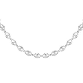 Collier Argent 925 maille grains de café. Largeur de la maille : 9mm. Longueur : 50cm