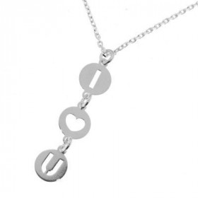 Collier Argent  I Love You
